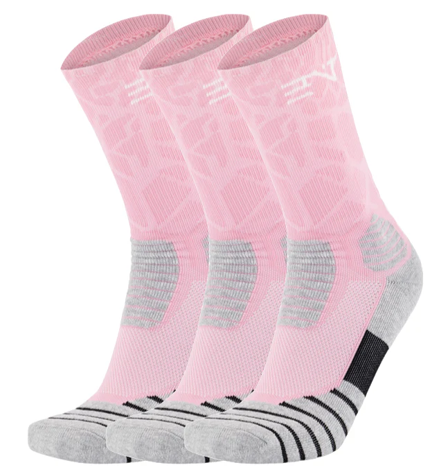 3PK PATTERNED ENTITLED SOCKS - Pink/White - Image 3