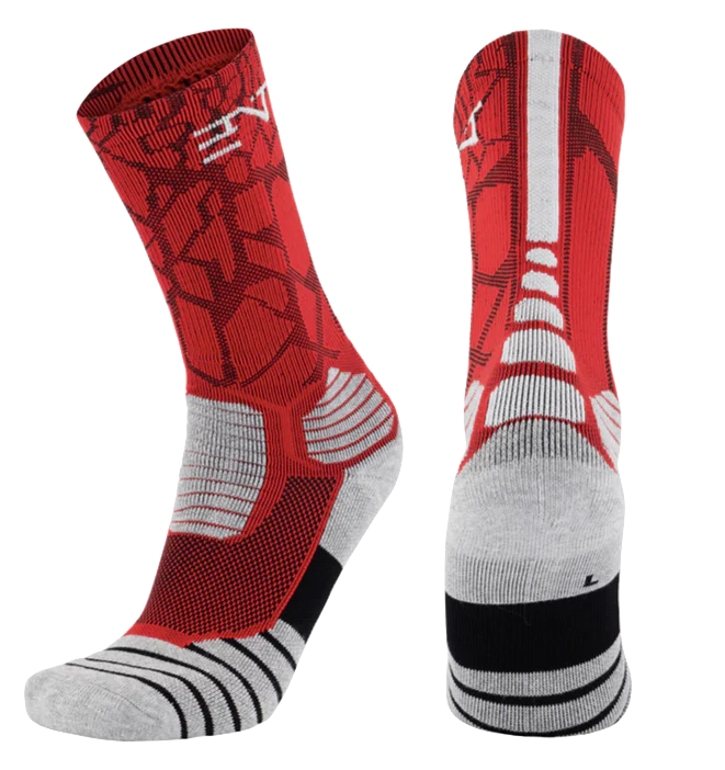 6PK PATTERNED ENTITLED SOCKS - Black/White/Red - Image 4