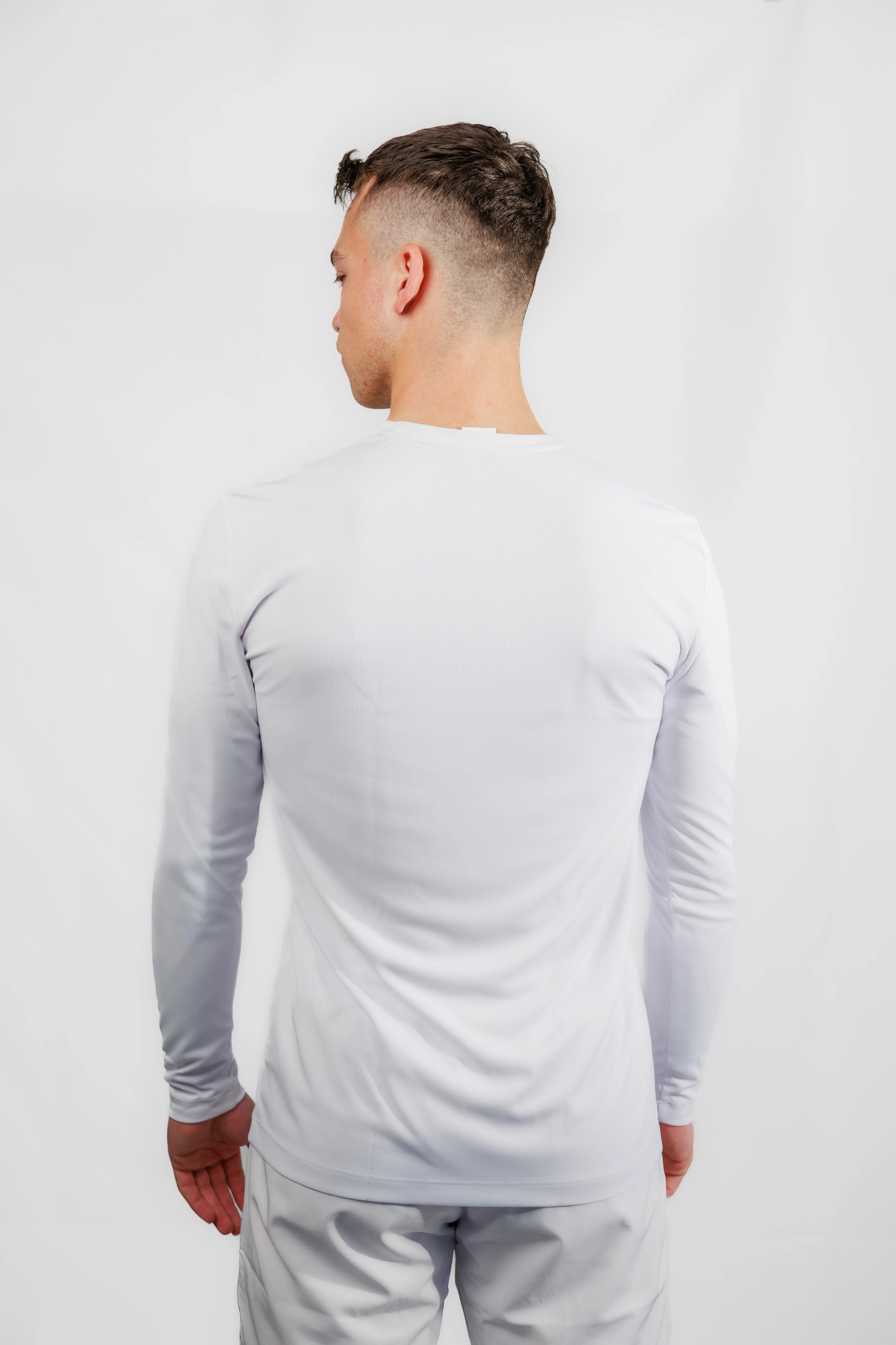WHITE LONG SLEEVE COMPRESSIVE TEE - Image 3